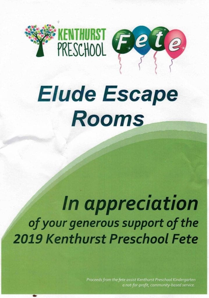Kenthurst School Appreciation Certificate