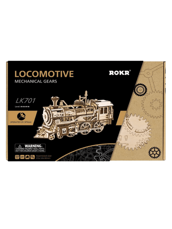 ROKR Locomotive Mechanical Gears 3D Wooden Puzzle LK701