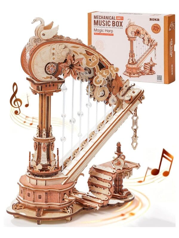 ROKR Magic Harp AMK71 - Wooden Music Box Model