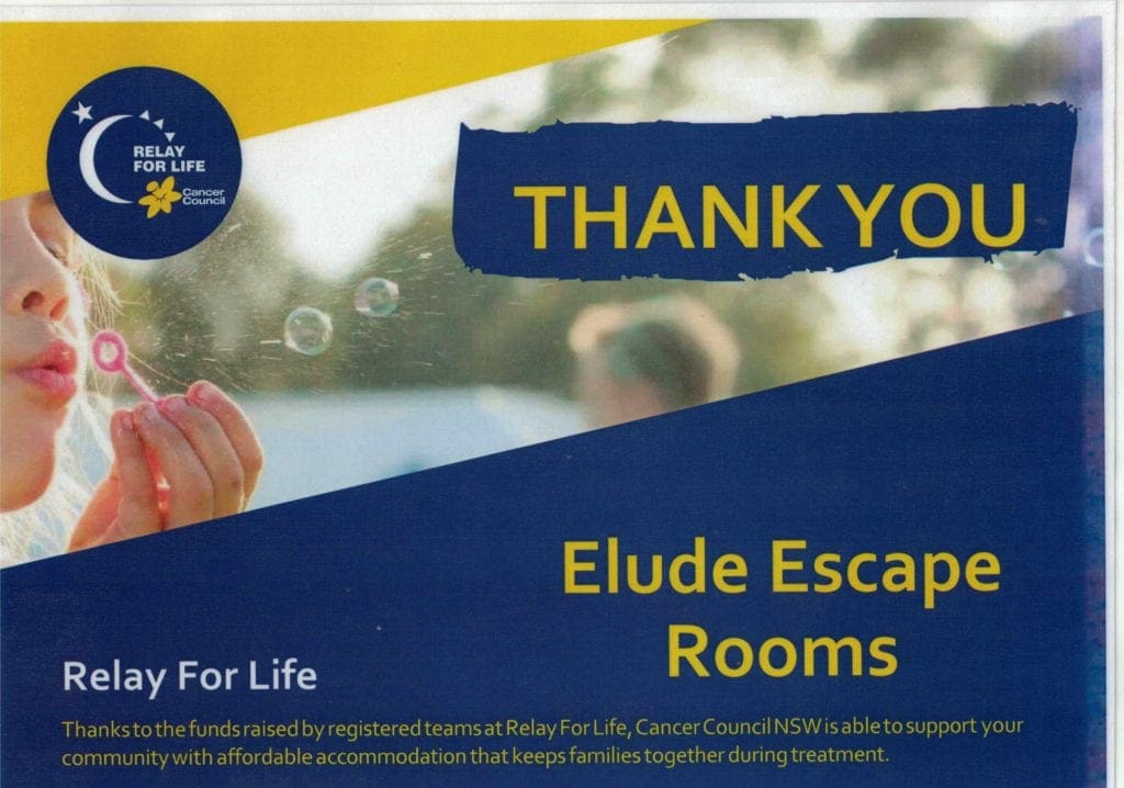 Relay for Life Thank you Certificate