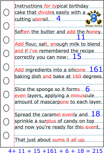 puzzle 9_Baking Instructions_Solution
